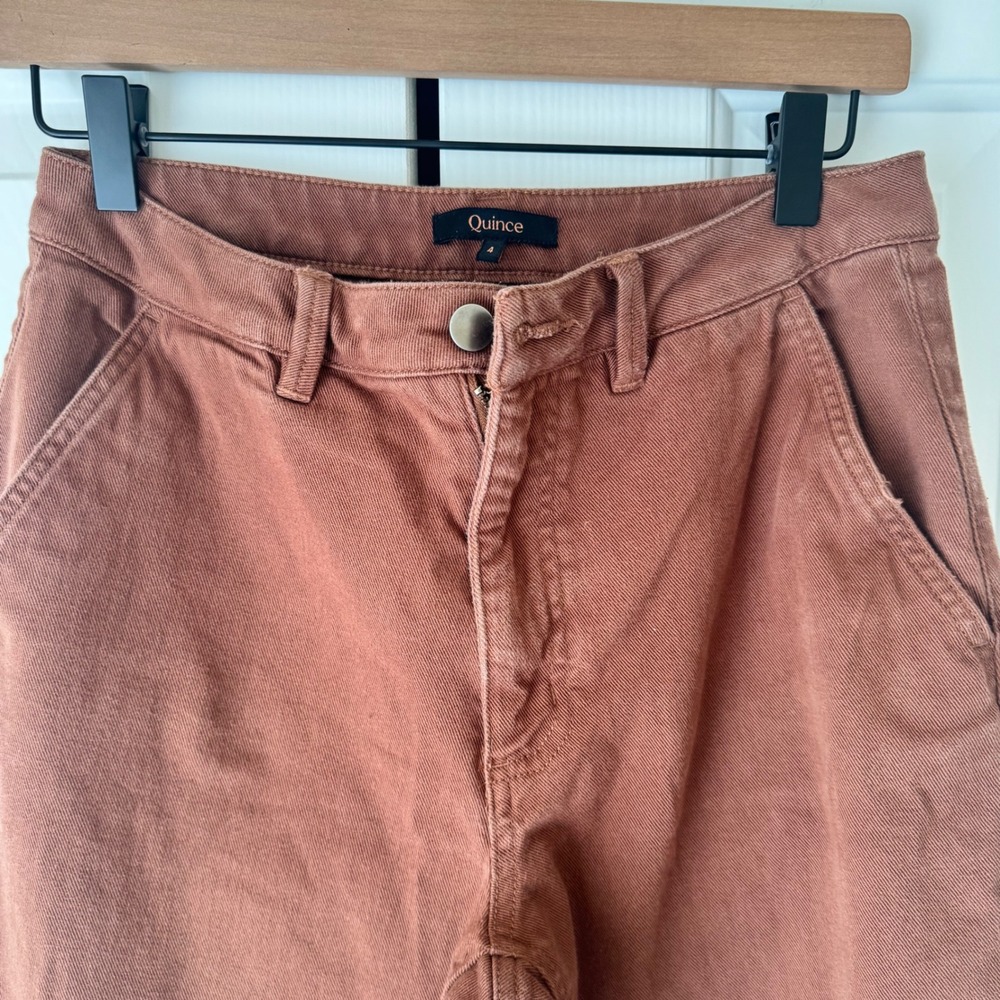 Quince Ultra-Stretch 24/7 Smart Chino Pants Rust Brown Straight Leg Size 4 - Picture 4 of 4